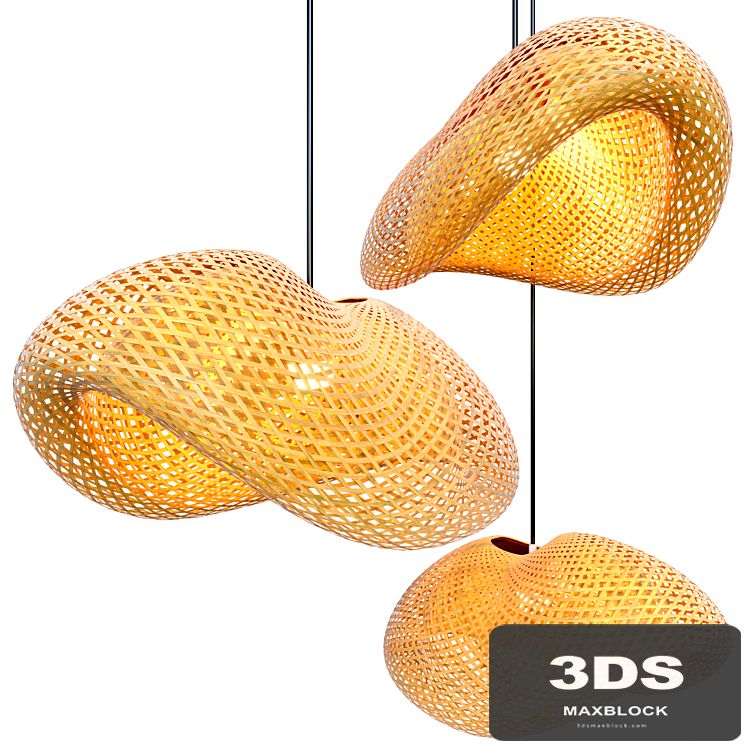 Nordic LED Wood Pendant Lamp Bamboo