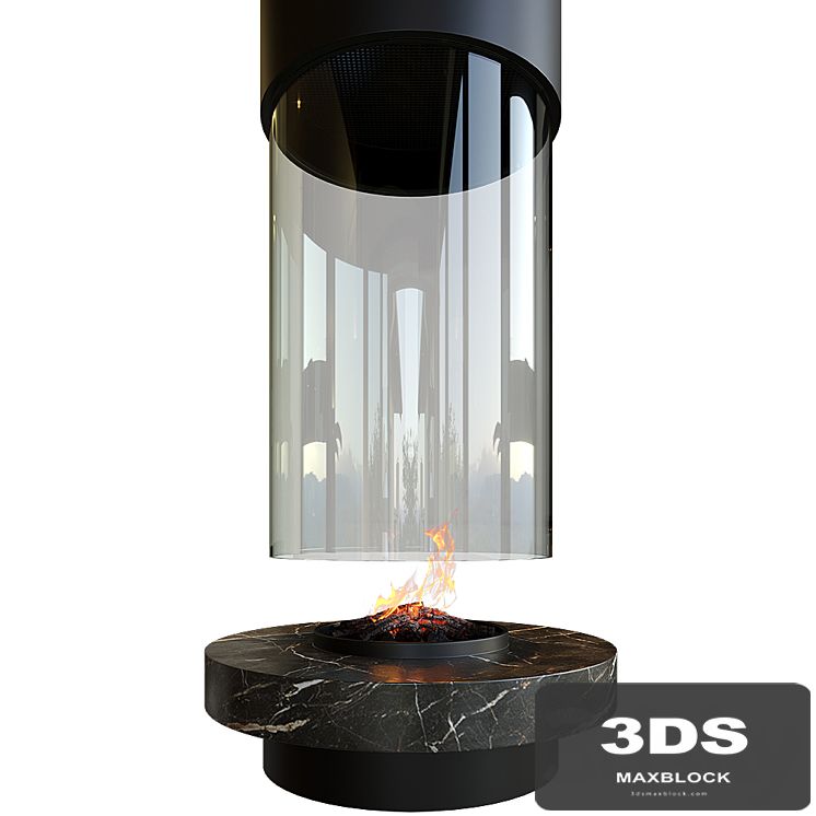 Contemporary fireplace (round)