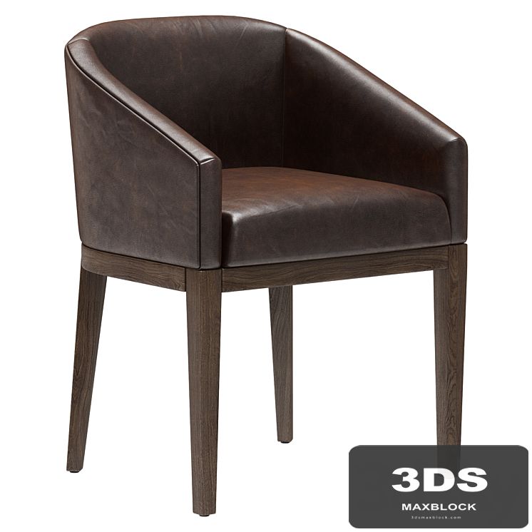 Restoration Hardware Morgan Barrelback Slope Leather Armchair