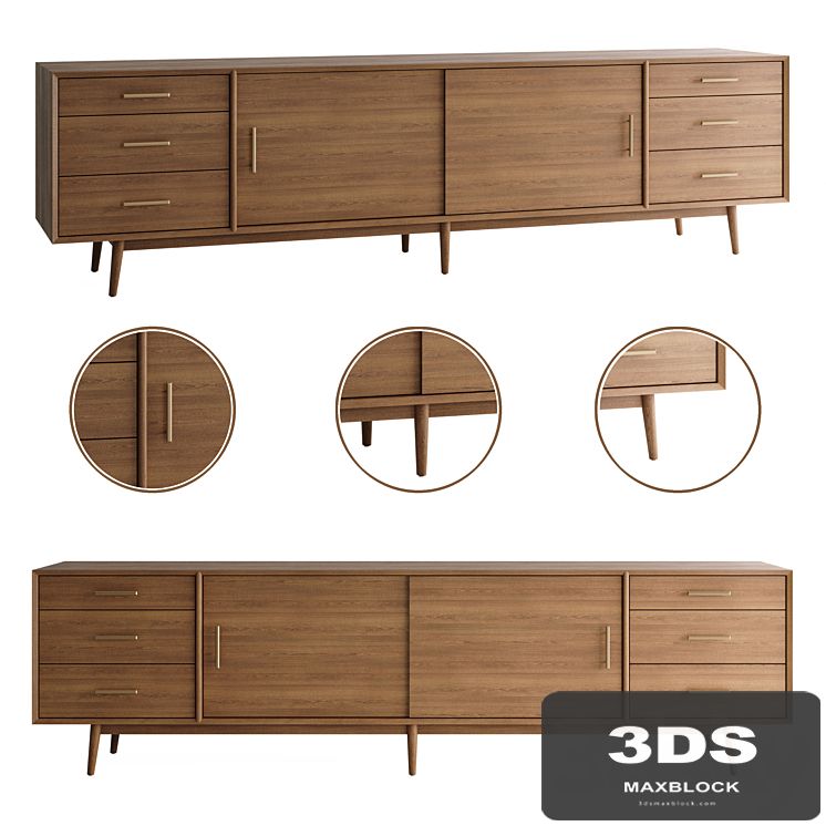 Mid-Century Media Console (96 ")