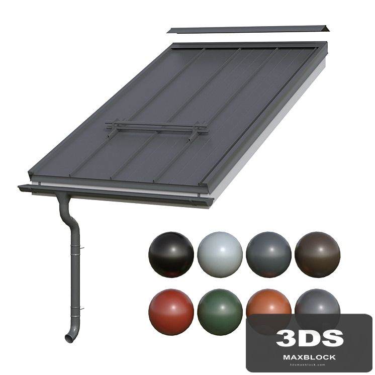 Folded roof RUUKKI Classic and gutter system
