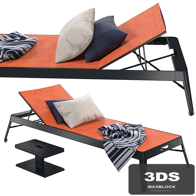 Tolix Azur Sun Lounger + Side Table