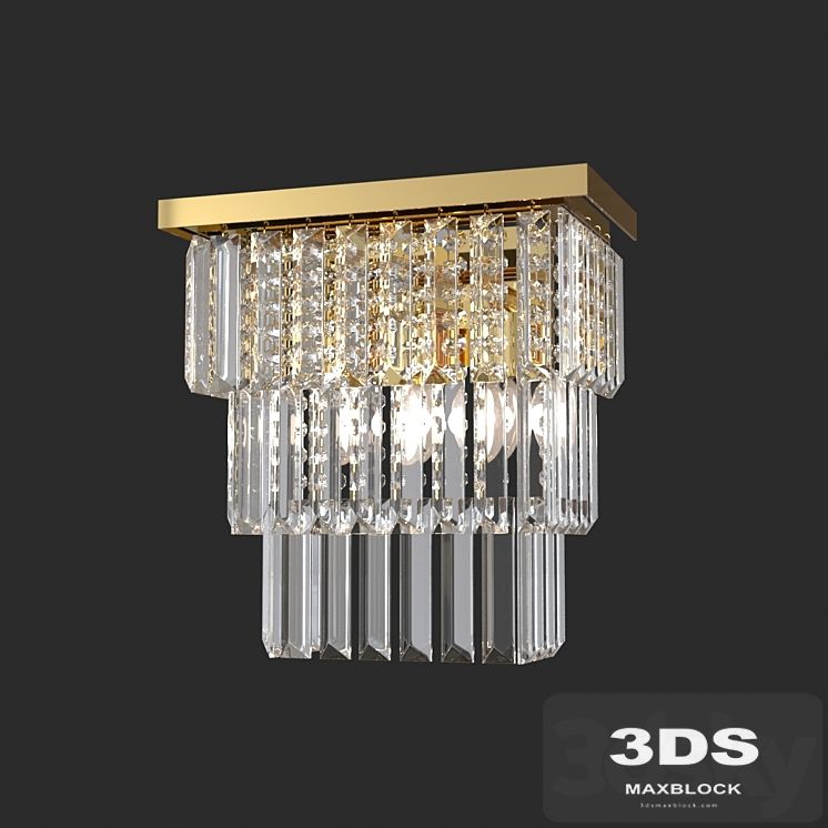 Crystal wall lamp Ideal Lux MARTINEZ AP3 ORO