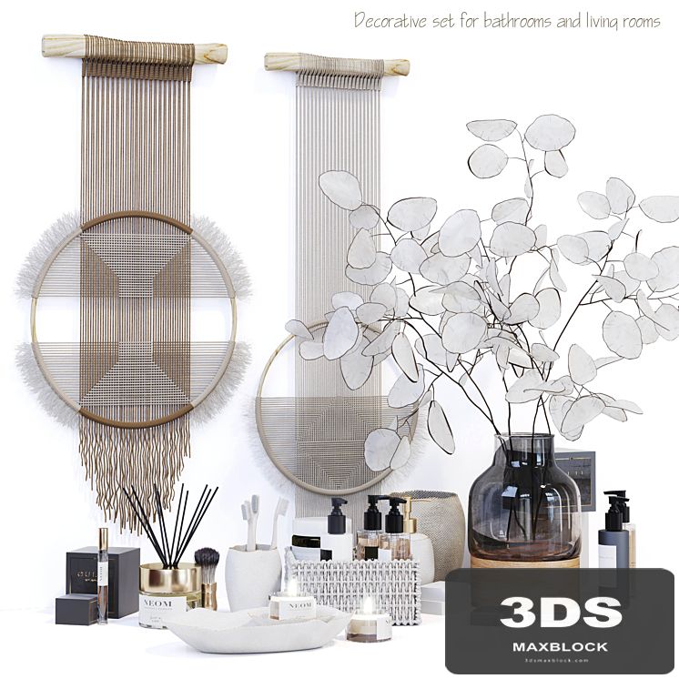 Decorative set for bathrooms and living rooms