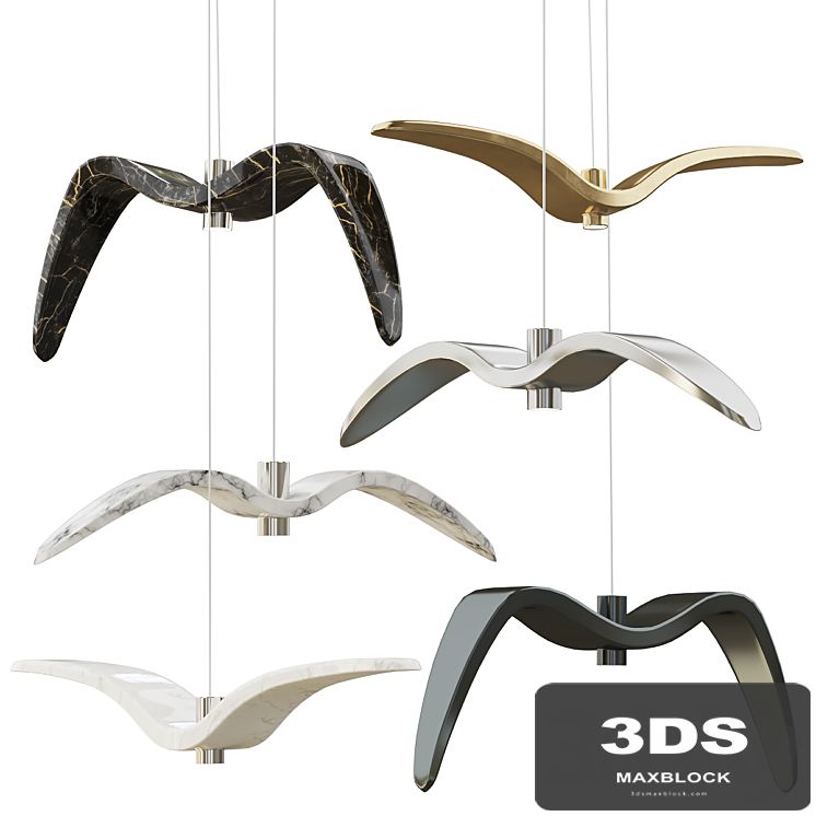 Suspended chandelier NIGHT BIRD Boris Klimok