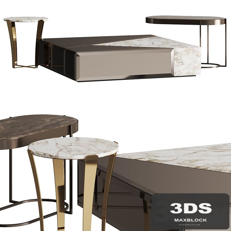 Opera Contemporary Coffee & Side Tables Set