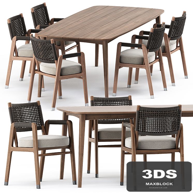 ORTIGIA CHAIR by flexform and GRASSHOPPER TABLE by KARPENTER