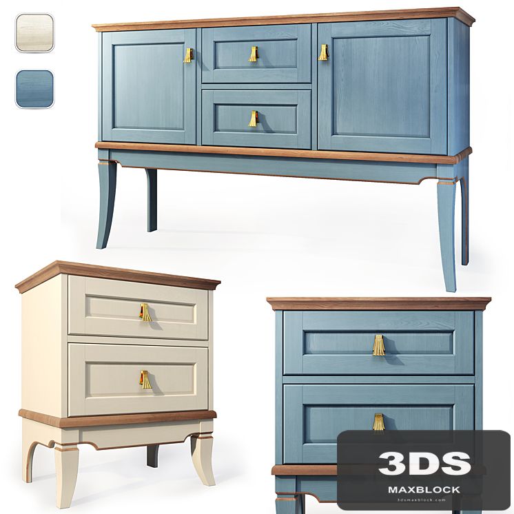 Dresser and nightstand Telma, Gomeldrev. Dresser, nightstand
