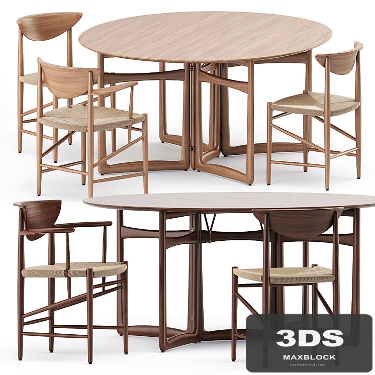 Drawn HM3 and HM4 and Drop Leaf HM6 Table by & TRADITION