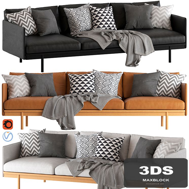 Globewest Tolv Pensive 3-Seater Sofa