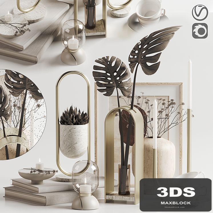 Decoration Set 002 Arche Collection Hauri Candleholder by Peca