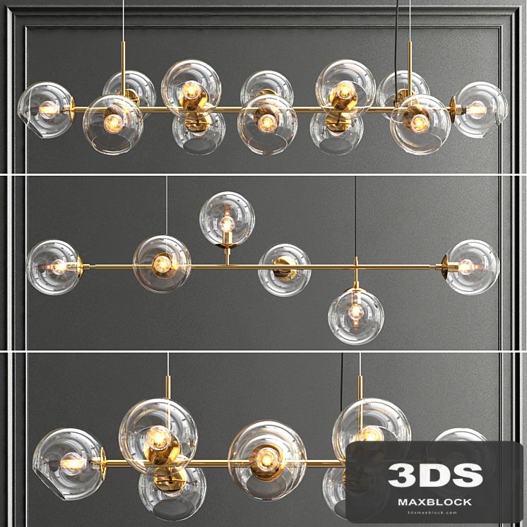 Collection of glass bole chandelier