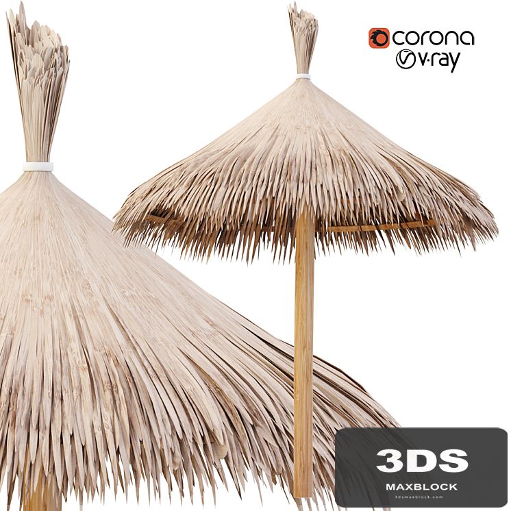 Bamboo Umbrella with Banana Leaf N2