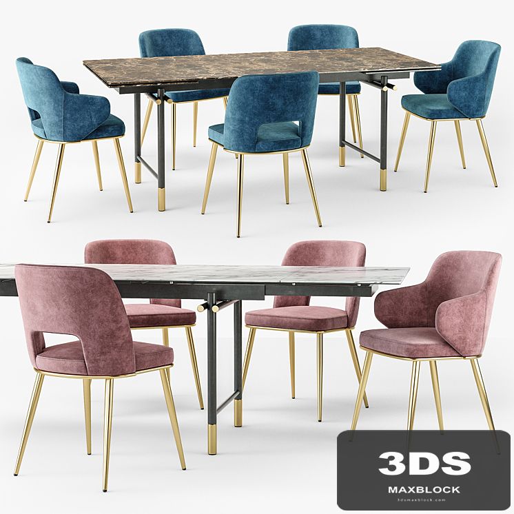 Calligaris Monogram table Foyer chair set