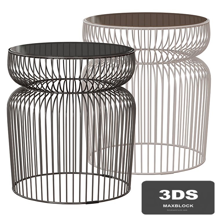 Spoke Glass Metal End Table (Crate and Barrel)