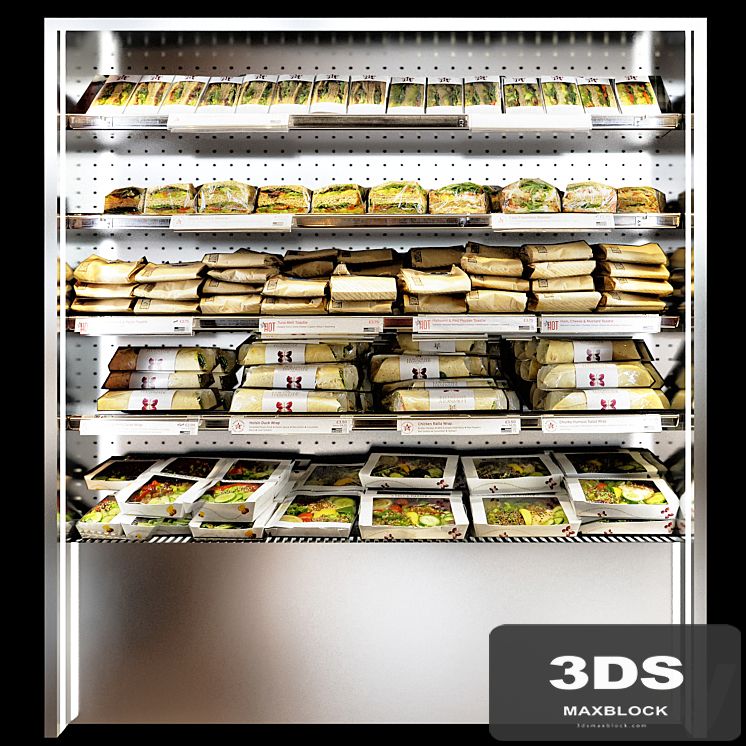 Shelves sandwiches and packed lunches