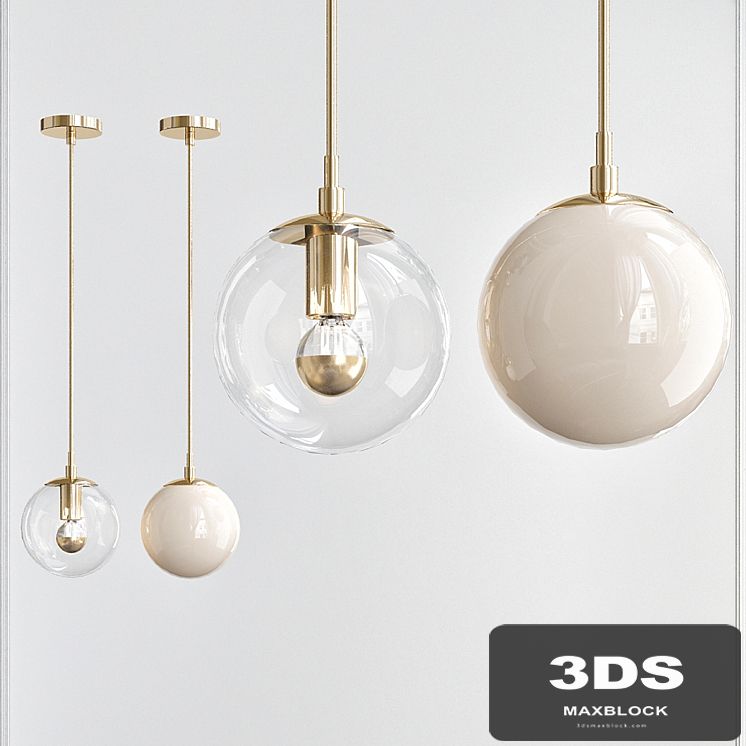 Modo Mono Pendant Brass & Clear Glass