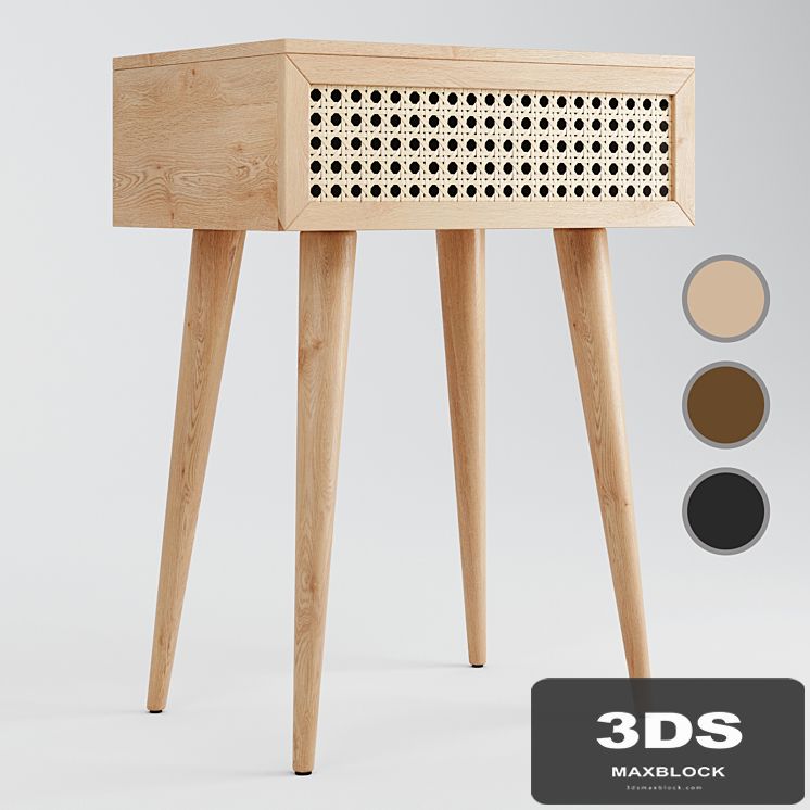 Light Oak Daintree Rattan Bedside Table