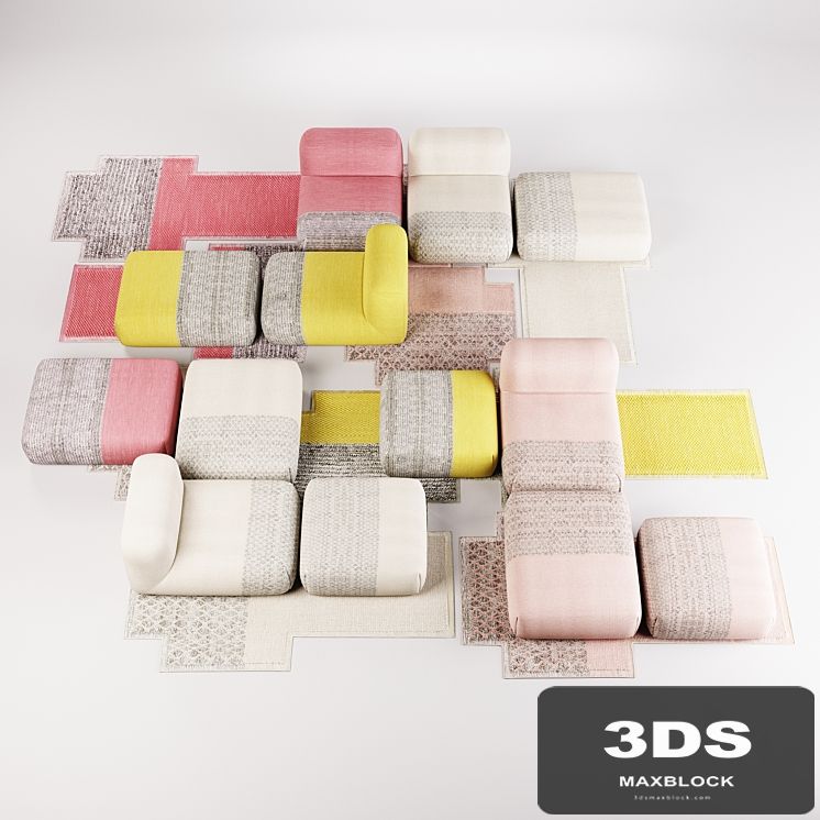Patricia Urquiola GAN Mangas Collection: Rug & Poufs