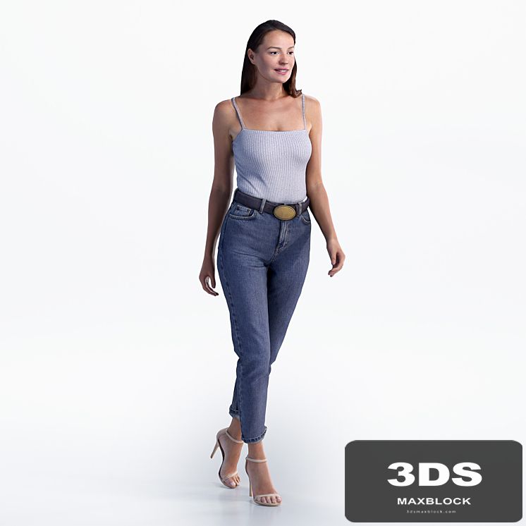 3D People Woman Walking Elena 1058