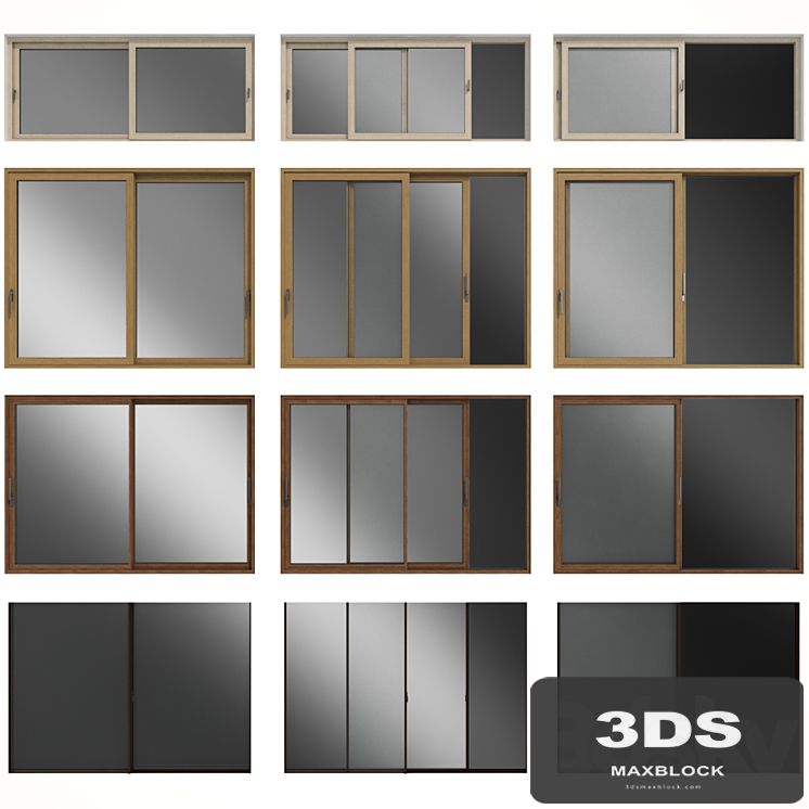 Sliding stained glass wooden windows & doors