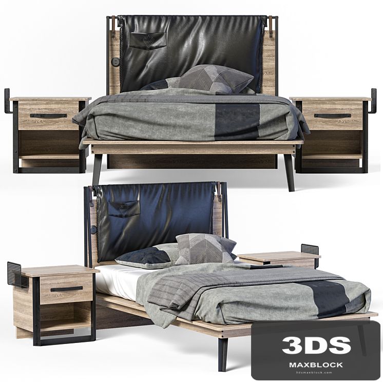 Cilek wood metal line bed