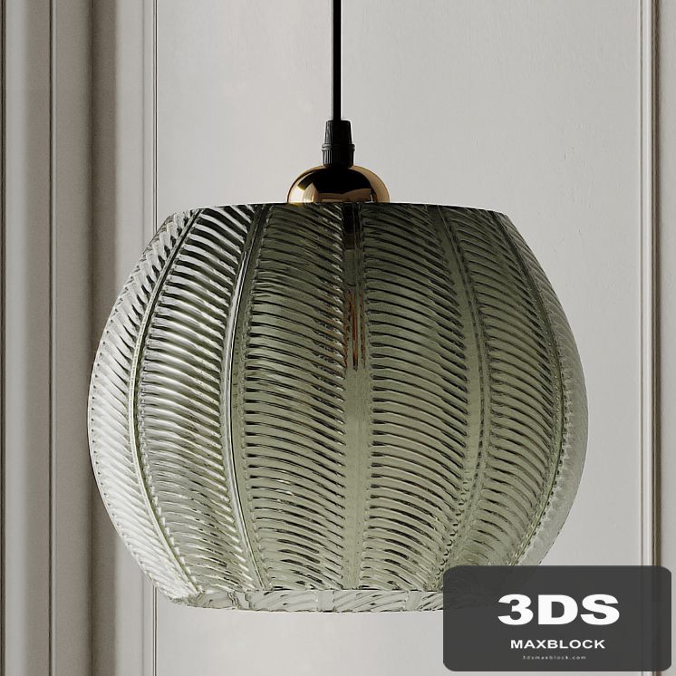 Louis Green Glass Pendant Light from Beaumonde