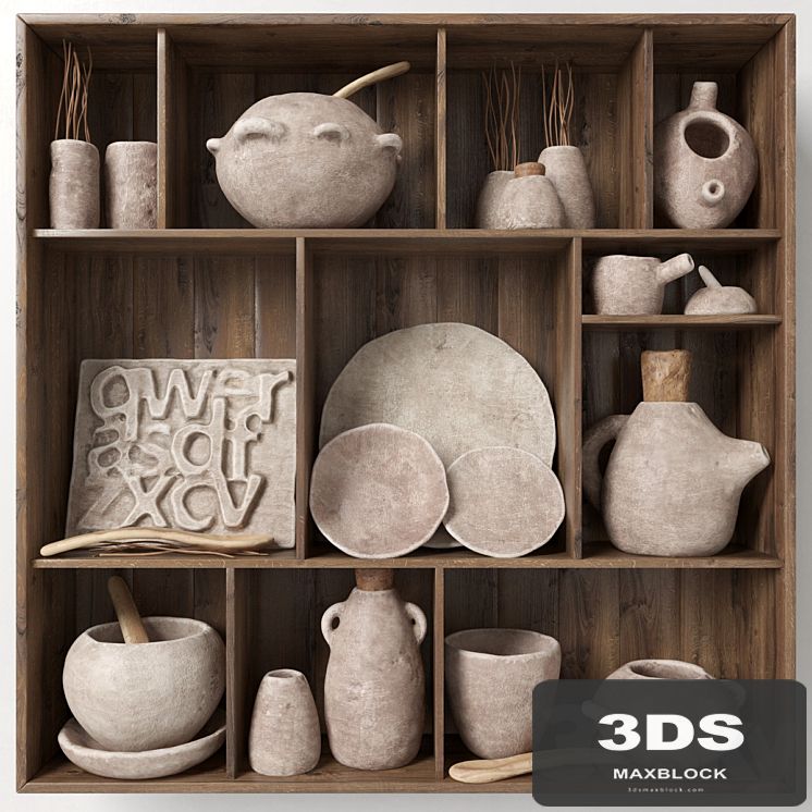 Dishes clay rack n3 / Rack with clay dishes