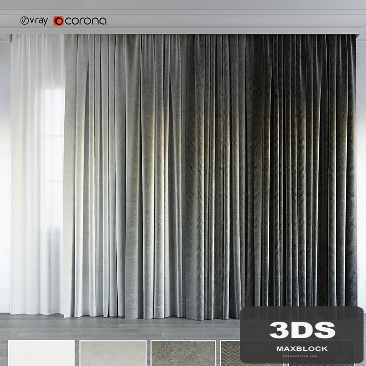 gray gradient curtain.