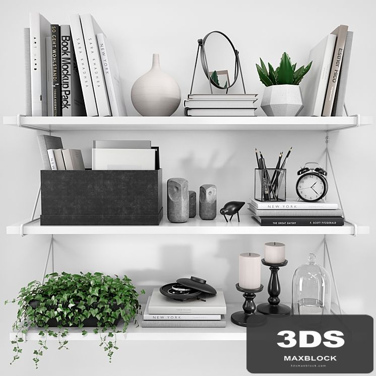 Shelves BERGSHULT / PERSGULT (IKEA) with decorative filling