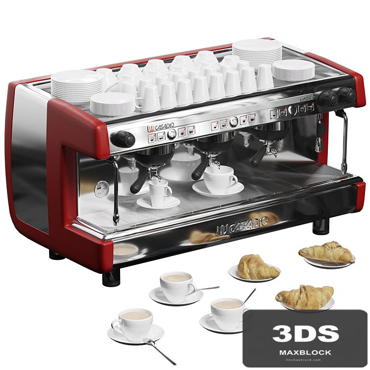 Casadio Undici A3 coffee machine with croissants