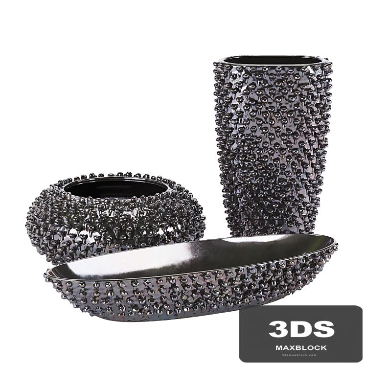 Zuo Urchin Vases Black
