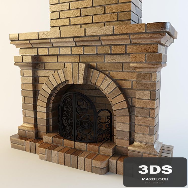 brick fireplace