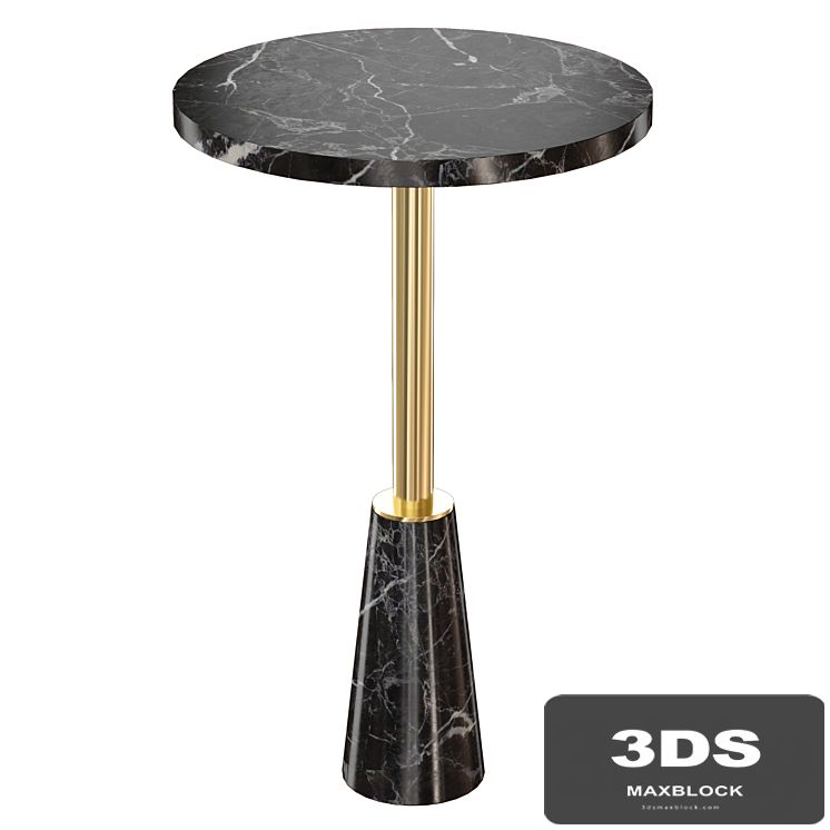 Leni Black Marble Drink Table (Crate and Barrel)