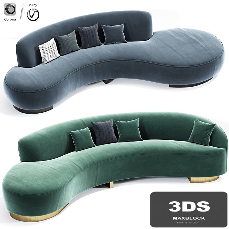 Serpentine Sofa And Freeform Curve Vladimir Sofa Set
