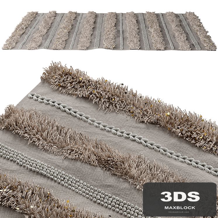 Shag rug with glitter