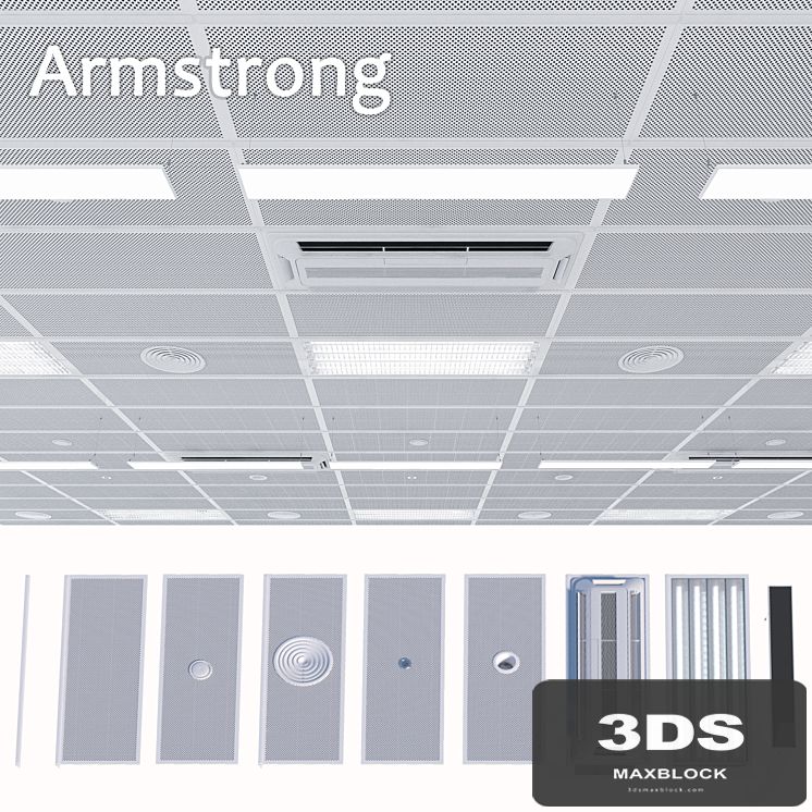 Armstrong ceiling system with a set of elements 2