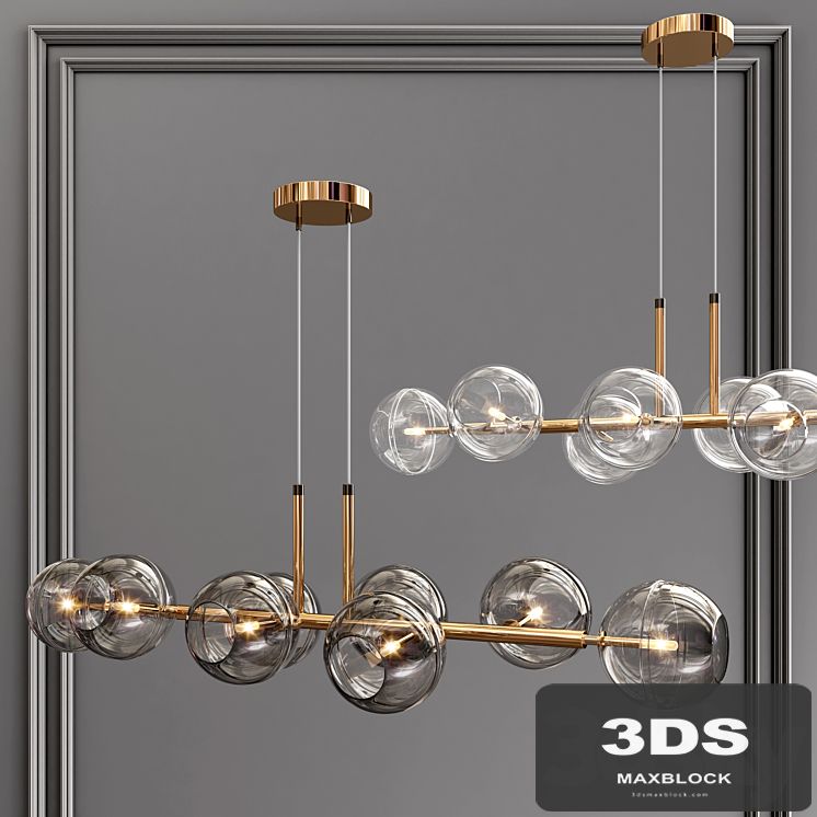 Modern metal glass chandelier 01
