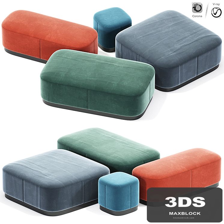 Modern pouf set