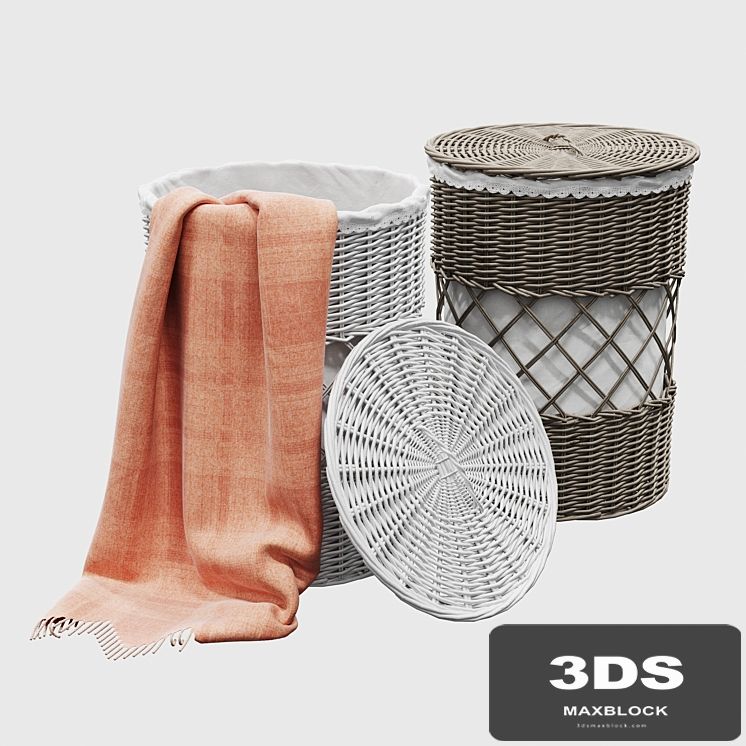 Round wicker basket