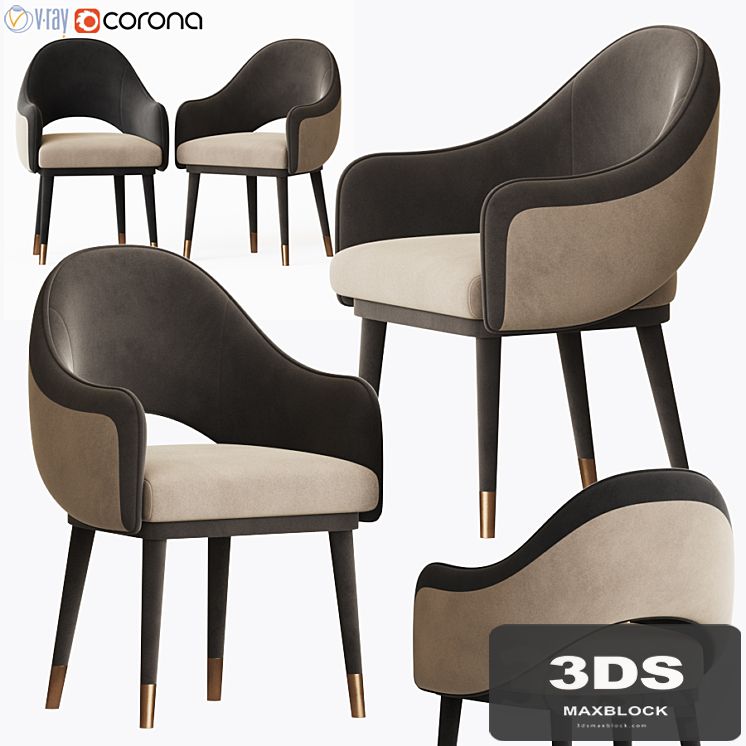 Black and White Dining Armchair Armrest