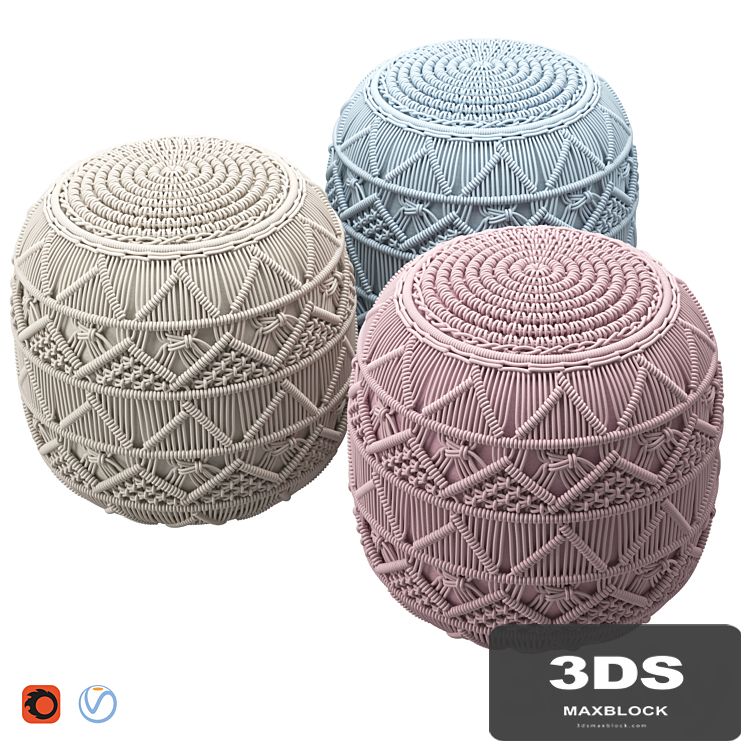 Pouffe Macrame Kaysei Cotton