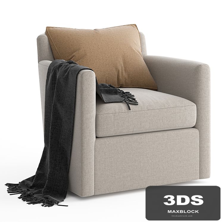 RH Oliver Barrelback Track Swivel Arm Chair