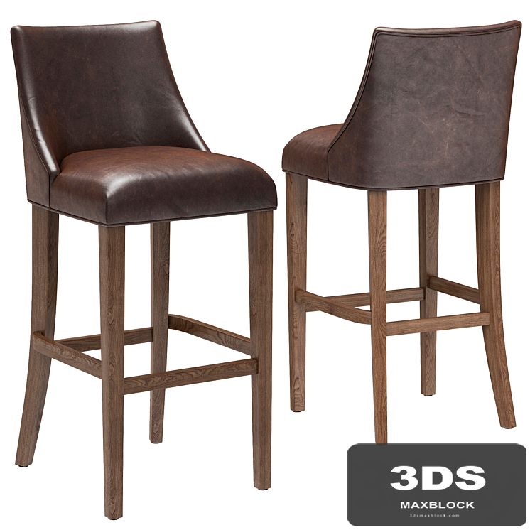 Restoration Hardware Ella Leather Armless Stool