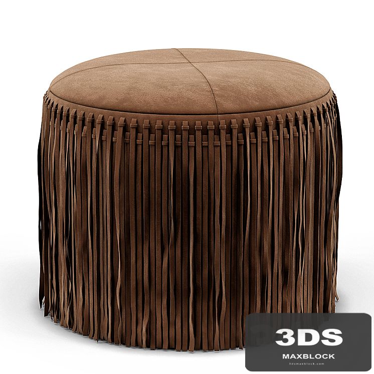 Wisteria Suede Boho Round Ottoman