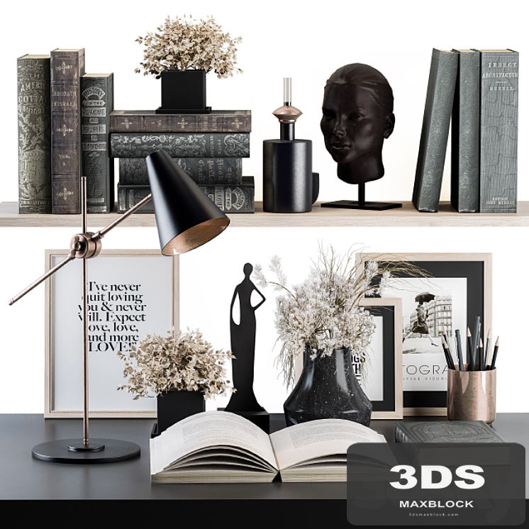 Decorative Set Reading Desk 02