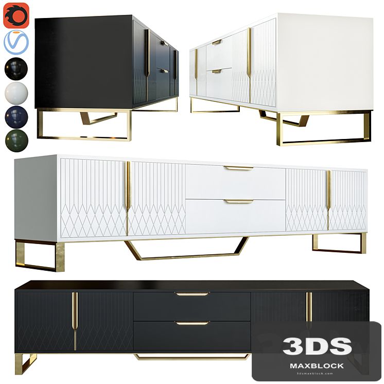 Aro modern stylish white tv stand sideboard