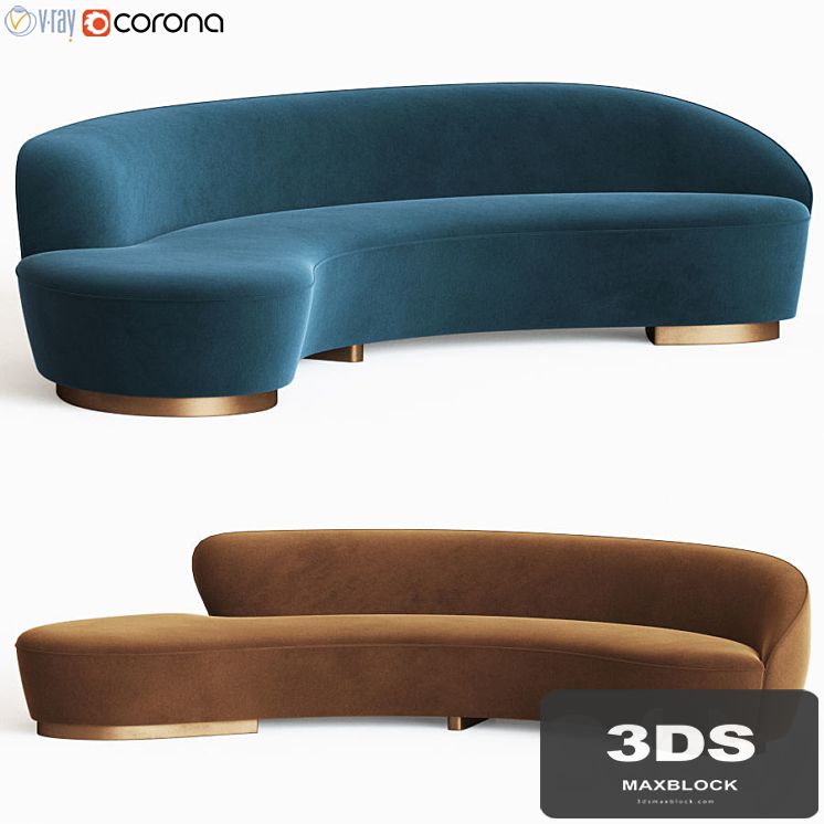 Freeform Curved Sofa With Arm Vladimir Kagan