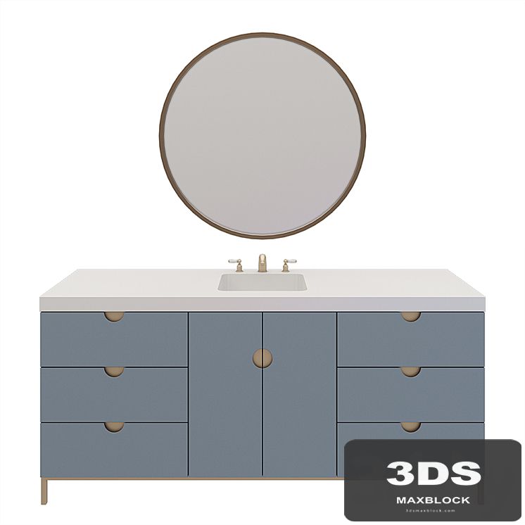 Nightstand rod washbasin with mirror