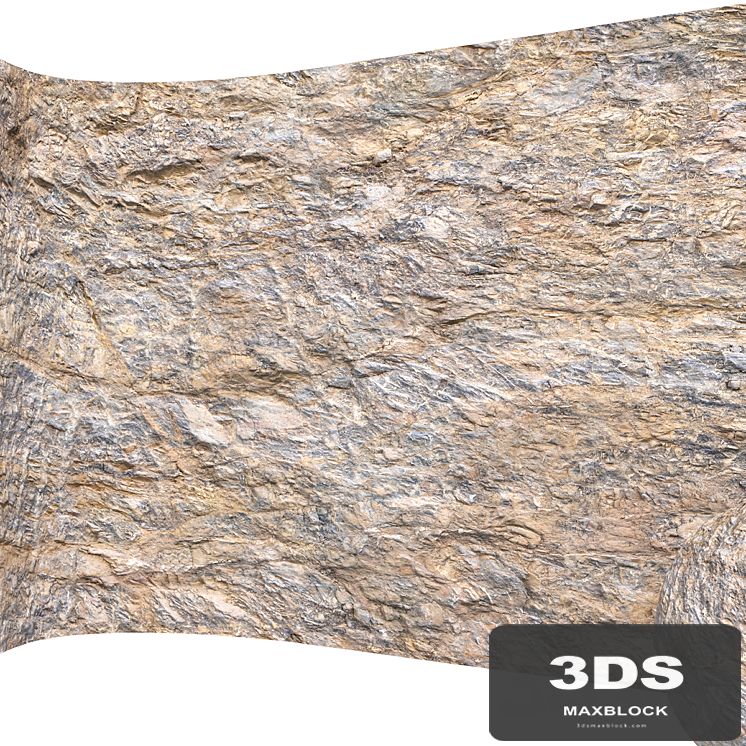 Desert Stone Wall Rock Cliff 09 with 7K High Resolution Tileable Textures Corona & Vray